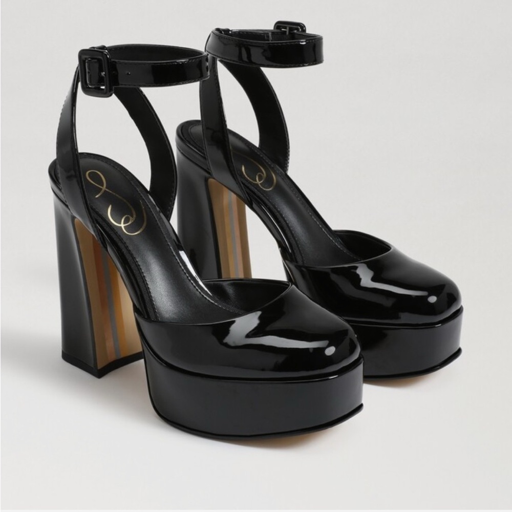 Sam Edelman Women's Kaine Platform Heel Black Patent 9.5M